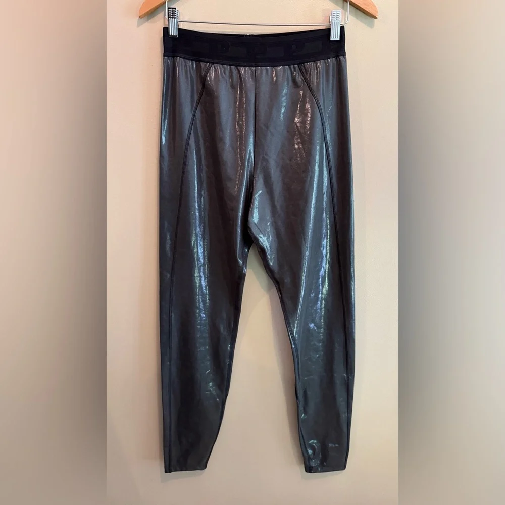 Pink Active Charcoal Black Metallic Leggings